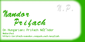 nandor prifach business card